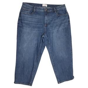 Lane Bryant Womens Signature Fit Mid-Rise Boyfriend Denim Capri Size 18 EUC